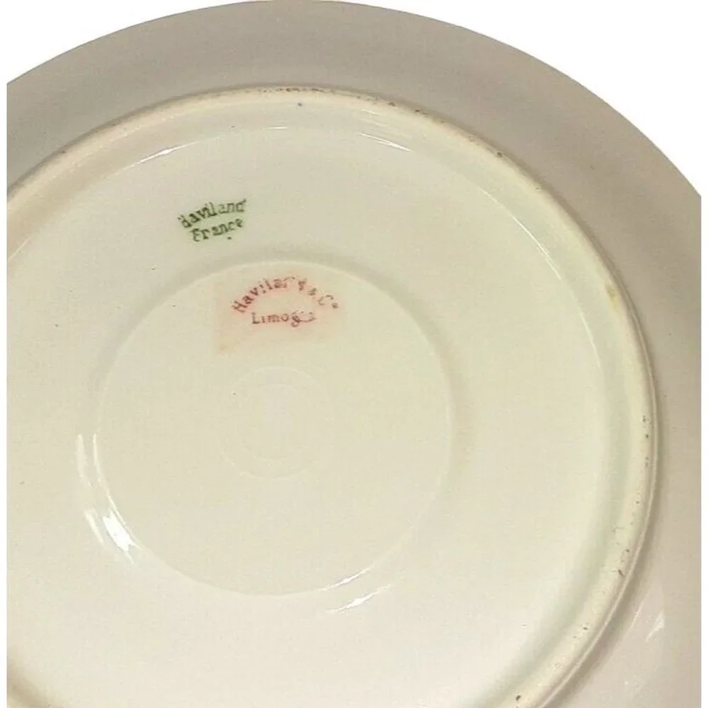 Haviland & Co Limoges France Saucers Multicolor‎ Floral 2 Sets of 2~ Lot …